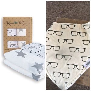 SOLD!! — organic bamboo swaddle blanket with bib